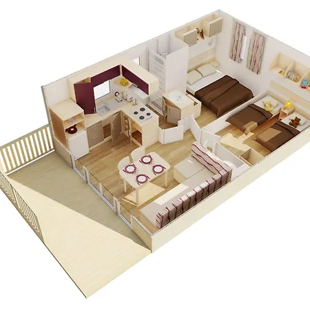 Am Waldrand - Mobilheim Mediterranee Fuer 4 Personen - Backbord Semesterbostad